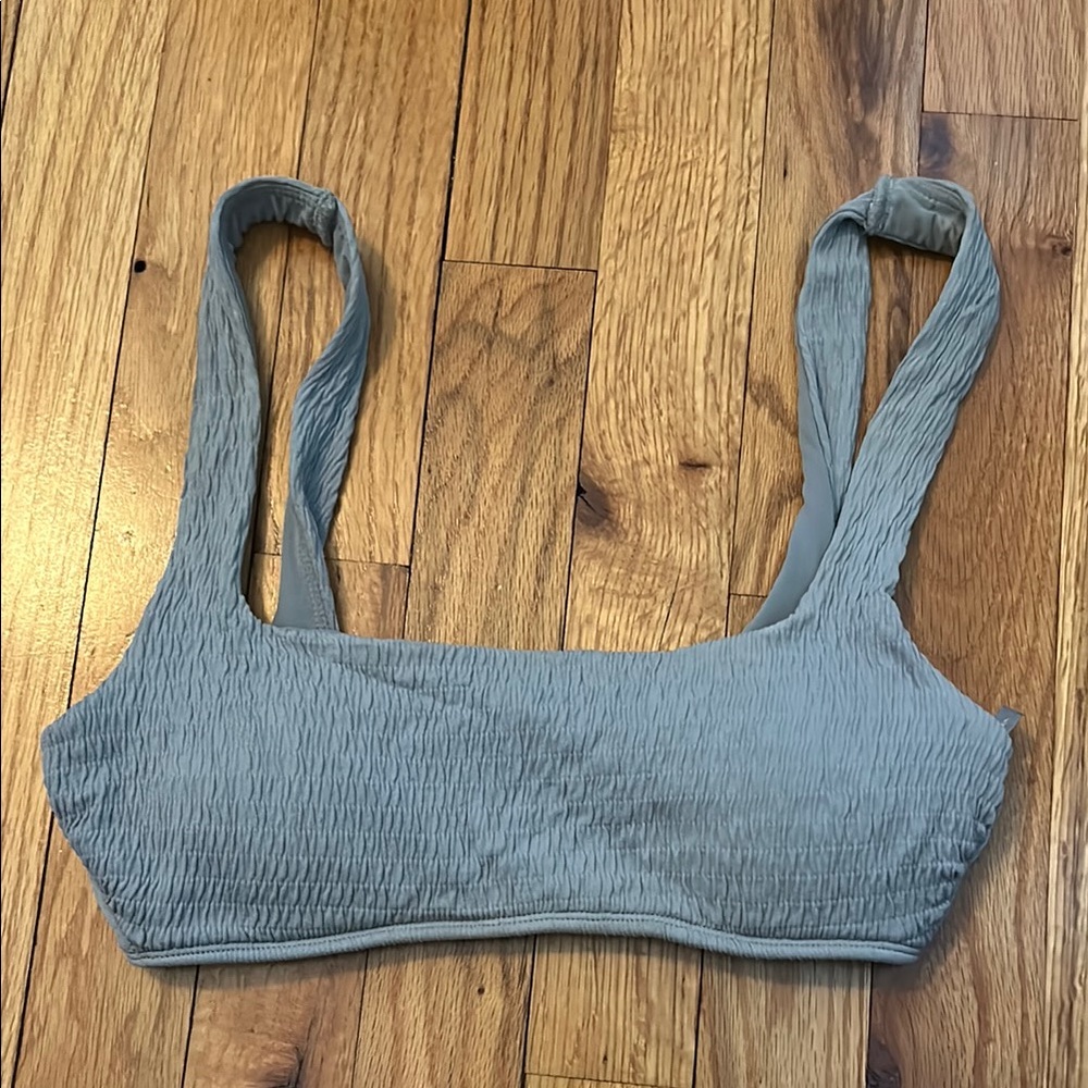 Aerie Smocked Scoop Square Neck Bikini Top